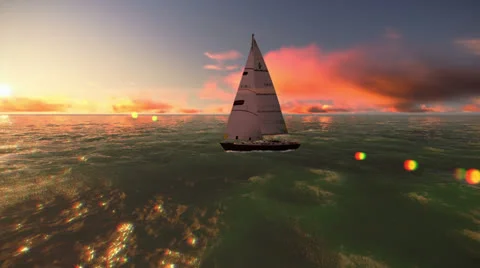 Sailboat on the ocean Stock Footage 23955578