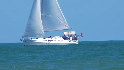 Sailboat Ocean Stock Footage 74586697