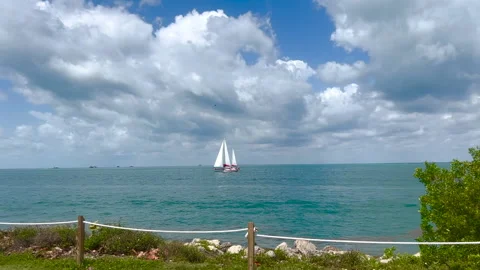 Sailboat in the ocean Stock Footage 193125343