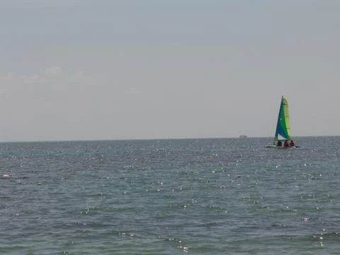 Sailboat in ocean Foto stock