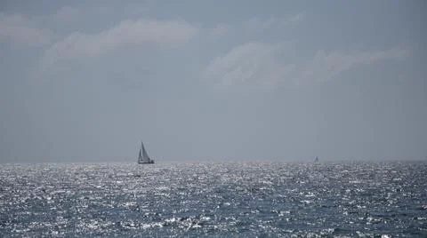 Sailboat in Ocean Stock Photos