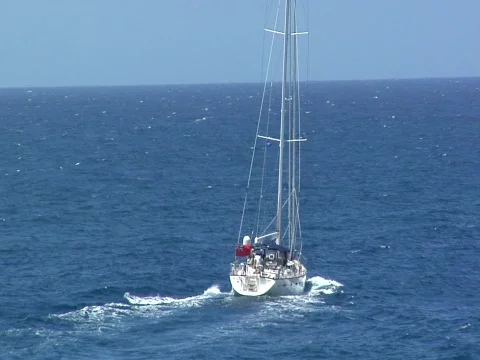 Sailboat to ocean VIEW 1 Stock Footage 709166