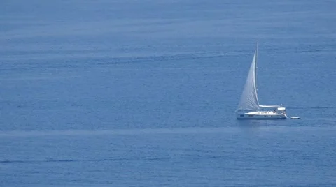 Sailboat  with Open Sails Stock Footage 53866858