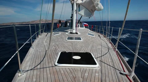 Sailboat on open sea Stock Footage 30450664