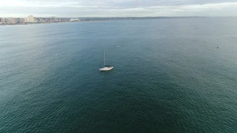 Sailboat Orbit Stock Footage 139209342