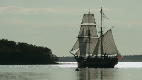 A sailboat out at sea Stock Footage 148431345