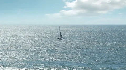 Sailboat in the Pacific Ocean Stock Footage 8532498