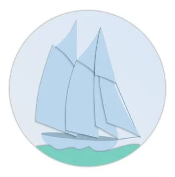 Sailboat paper flat design Stock Illustration