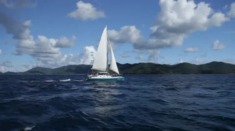 Sailboat pass Stock Footage 24603957