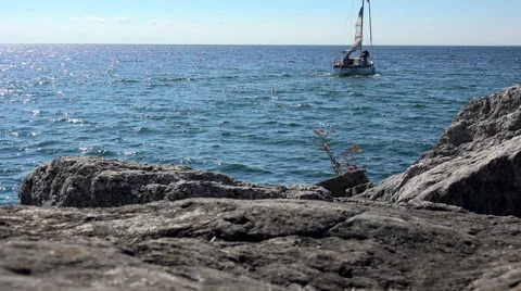 Sailboat passing by Stock Footage 41897055