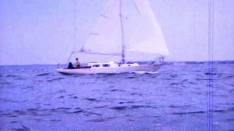 Sailboat passing by Stock Footage 83469379