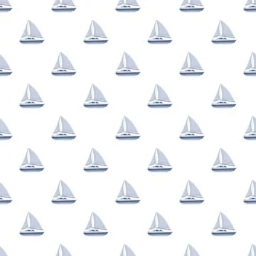 Sailboat pattern creating nautical themed background design Stock Illustration