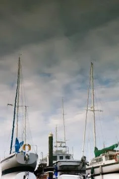 Sailboat reflections Stock Photos