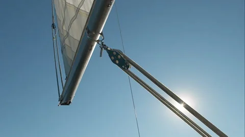 Sailboat rigging and sails Stock Footage 48864829