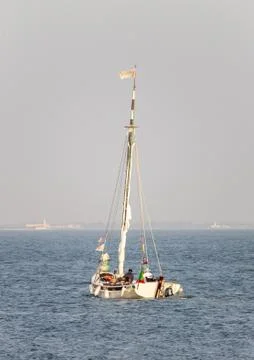 Sailboat in the River Stock Photos