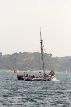 Sailboat in the River Stock Photos
