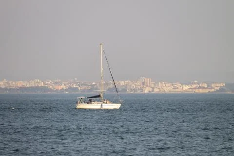 Sailboat in the River Stock Photos