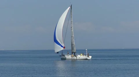 Sailboat sailing Stock Footage 66060775