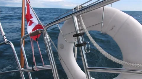 Sailboat sailing on lake Video stock 54660859