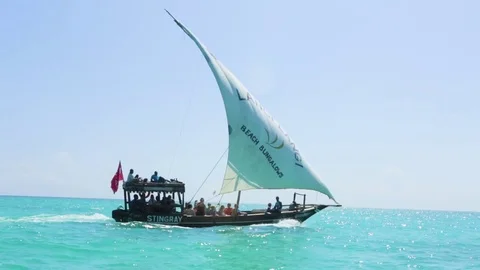 Sailboat sailing on a sea Stock Footage 77449976