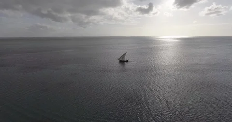 Sailboat sailing in the sea Stock Footage 85774082