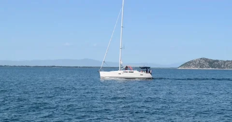 Sailboat sailing in the sea. Stock Footage 158940965