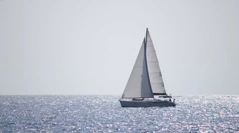 Sailboat with sails up Stock Footage 24832448