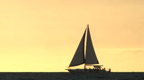 Sailboat At Sea Stock Footage 53284907