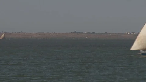 Sailboat on the sea Stock Footage 73660285