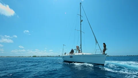 Sailboat at sea Stock Footage 87140808