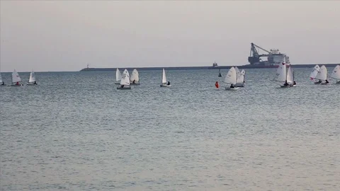 Sailboat in sea Stock Footage 89784808