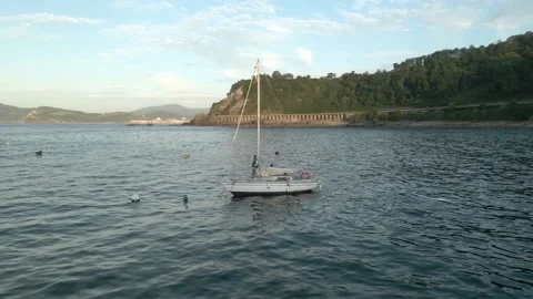 Sailboat on the sea Stock Footage 197017653