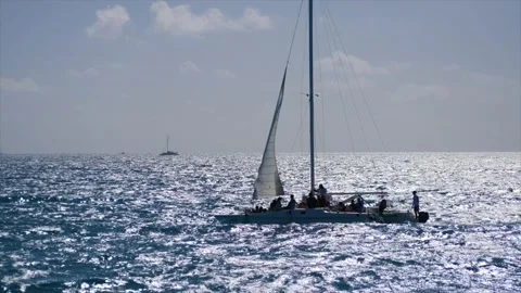 Sailboat on the sea Stock Footage 237196589