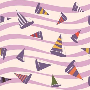 Sailboat seamless pattern, vector illustration Stock Illustration