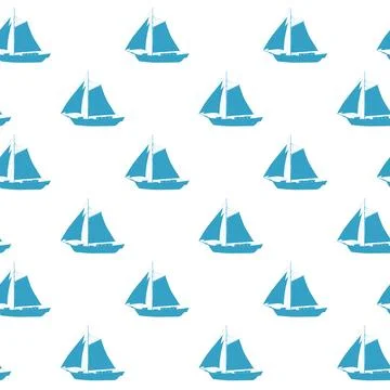 Sailboat seamless pattern, vector illustration Illustrazione stock