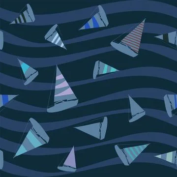 Sailboat seamless pattern, vector illustration 库存插图