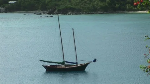 Sailboat in St. John, USVI Stock Footage 72571479