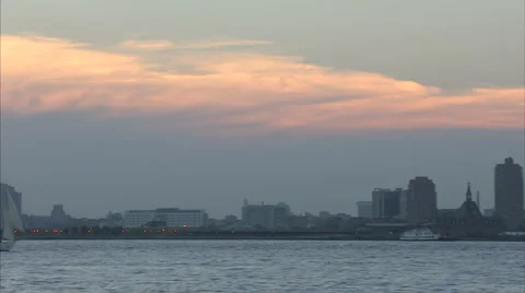 Sailboat at sunset Video stock 997373