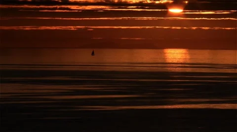 Sailboat in sunset Stock Footage 48670024