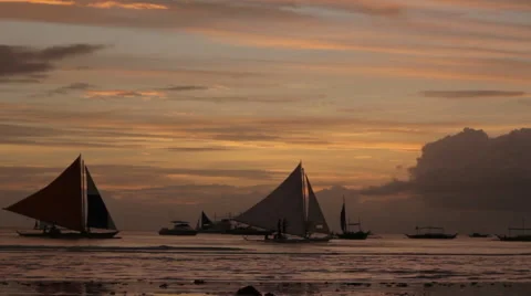 Sailboat at Sunset Stock Footage 58913875