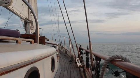 Sailboat at Sunset Stock Footage 107890001