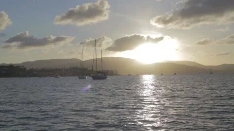 Sailboat Sunset Stock Footage 132016906