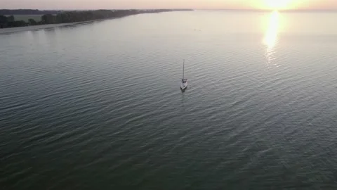 Sailboat on sunset Stock Footage 160467052