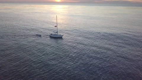 Sailboat at Sunset Video stock 221374966