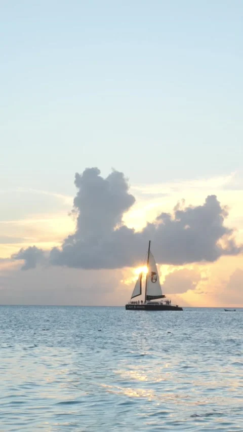 Sailboat in the Sunset Stock Footage 229405365