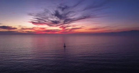 Sailboat sunset Video stock 291709204