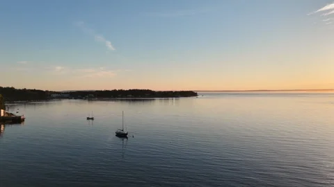 Sailboat at sunset Stock Footage 342918296