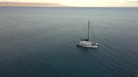 Sailboat at Sunset in Hawaii Stock Footage 224736996