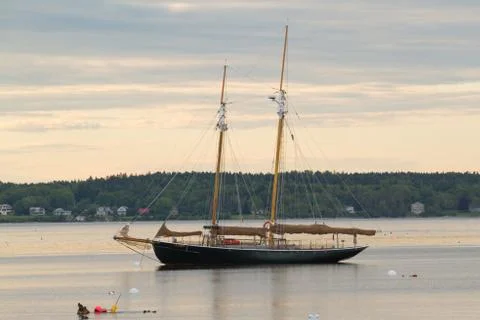 Sailboat at Sunset Stock Photos