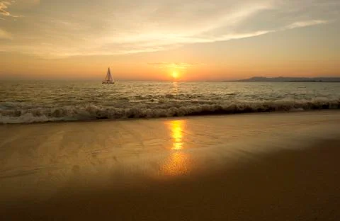 Sailboat Sunset Stock Photos